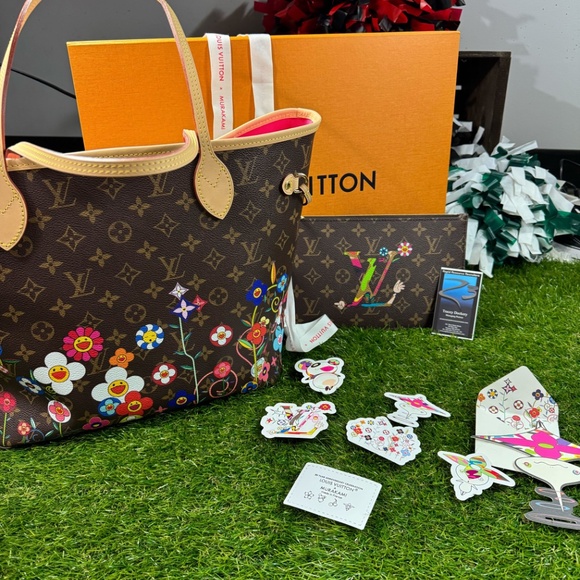 NWT Louis Vuitton x Murakami Flowers Monogram Neverfull MM Bag 2025 AUTHENTIC - Picture 9 of 15